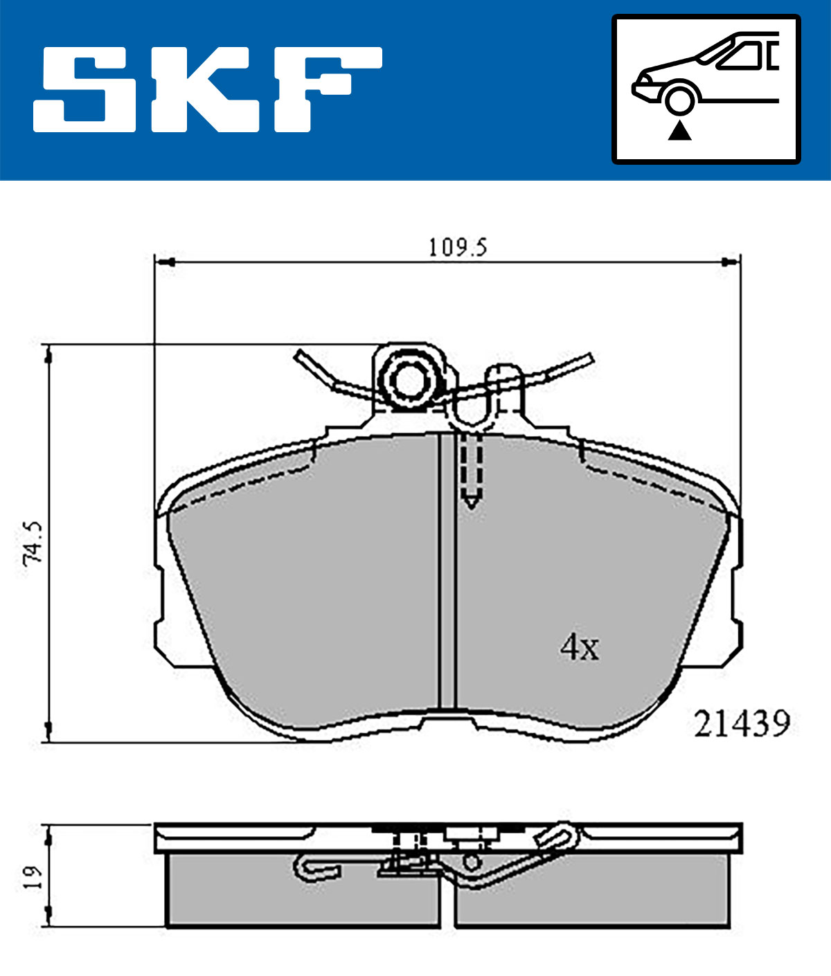 Set placute frana,frana disc VKBP 80516 SKF